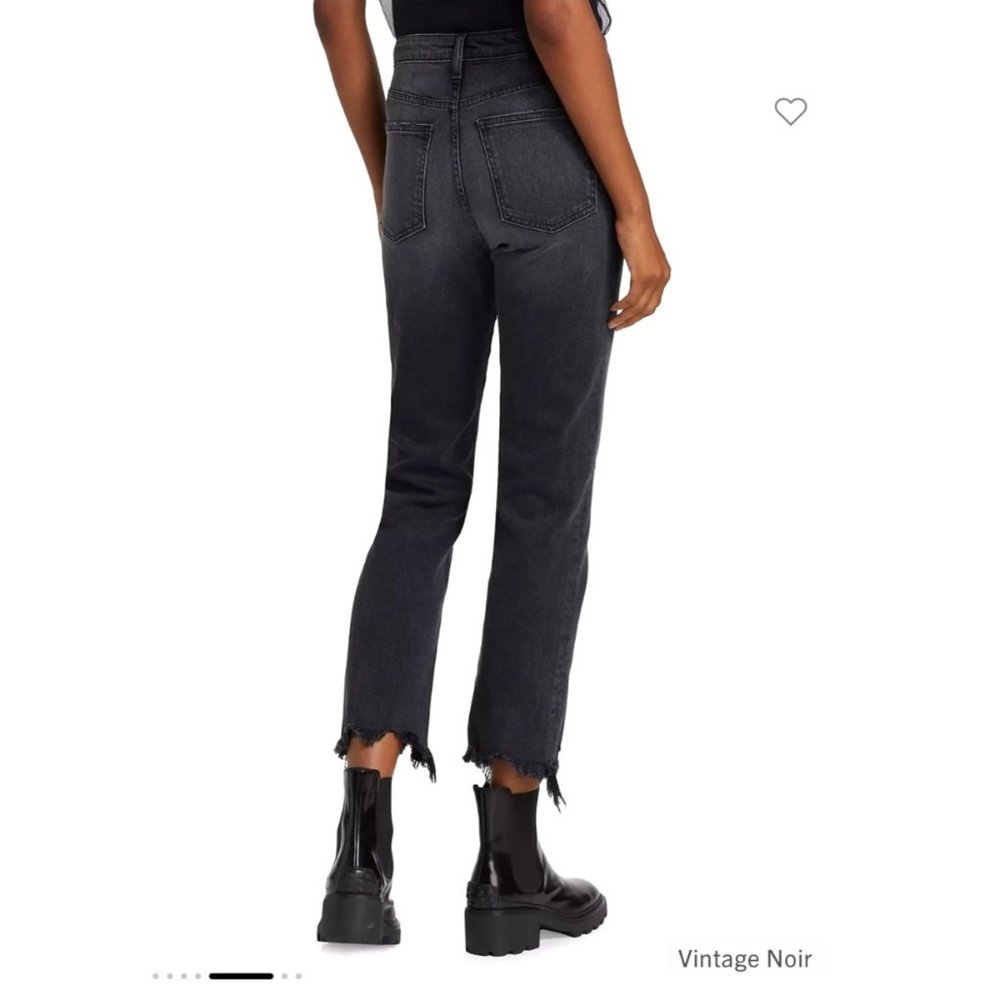 Jonathan Simkhai Standard Jeans River High Rise Straight Leg in Vintage Noir - Picture 5 of 16